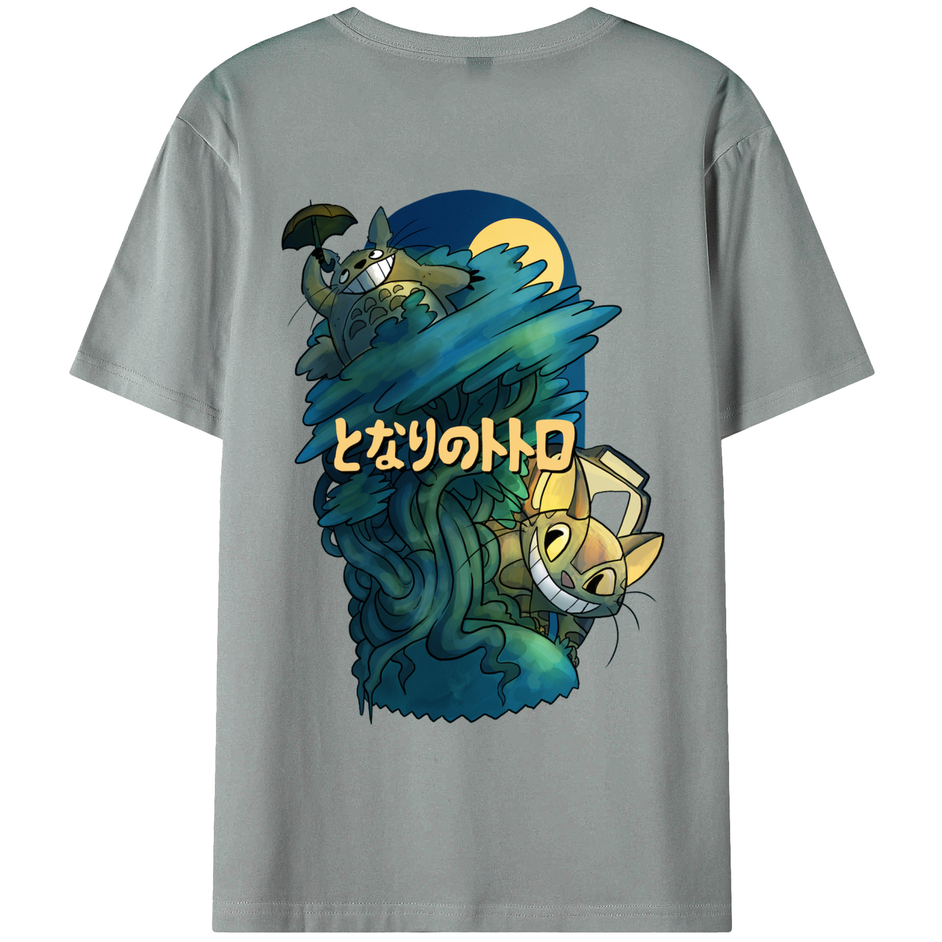 （画像用） となりのトトロ 草壁メイ 草壁サツキ My Neighbor Totoro Satsuki Kusakabe Mei Kusakabe 綿100％ メンズ半袖Tシャツ（バックプリント） 通気性